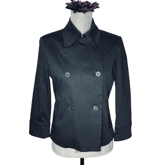 Bitten by Sarah Jessica Parker Women's Black Short Button Up Peacoat Jacket (M) - Picture 1 of 11